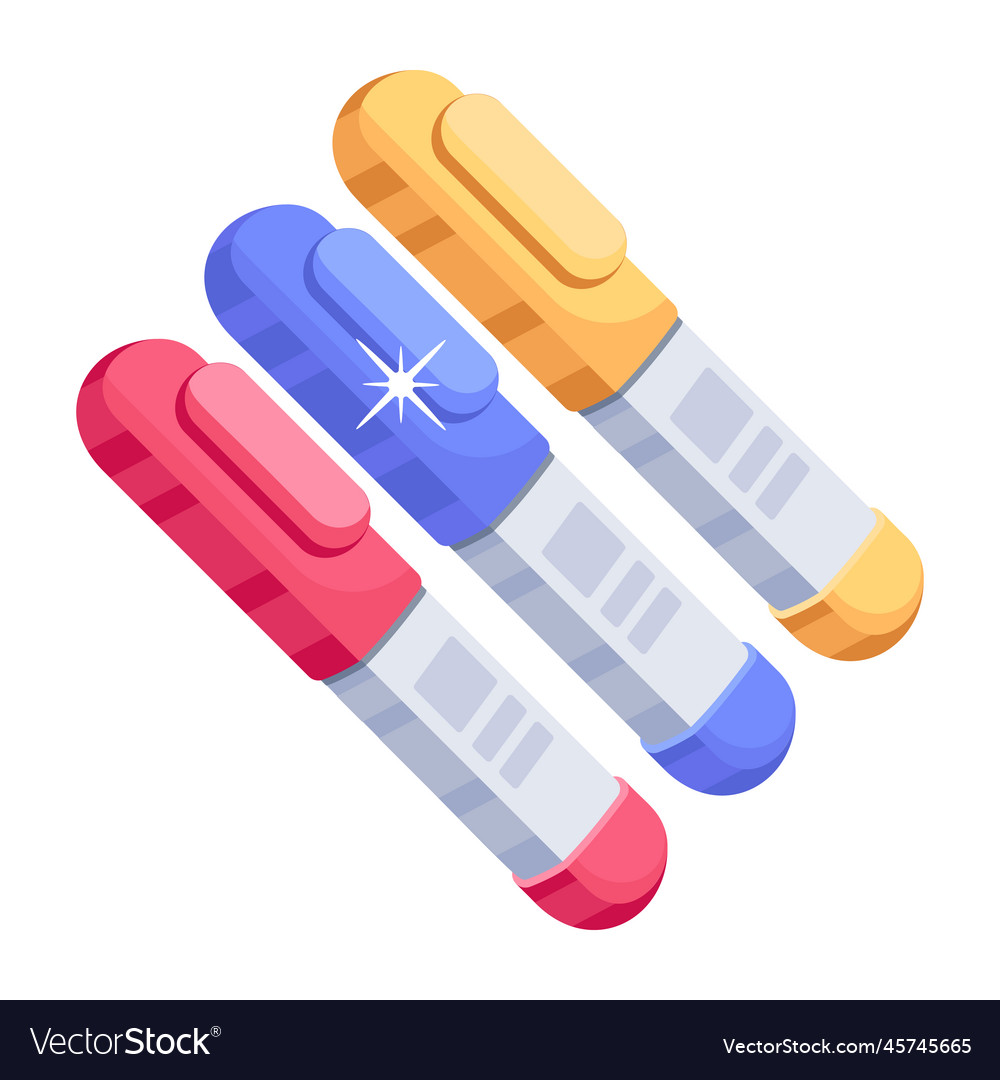 Color pens Royalty Free Vector Image - VectorStock