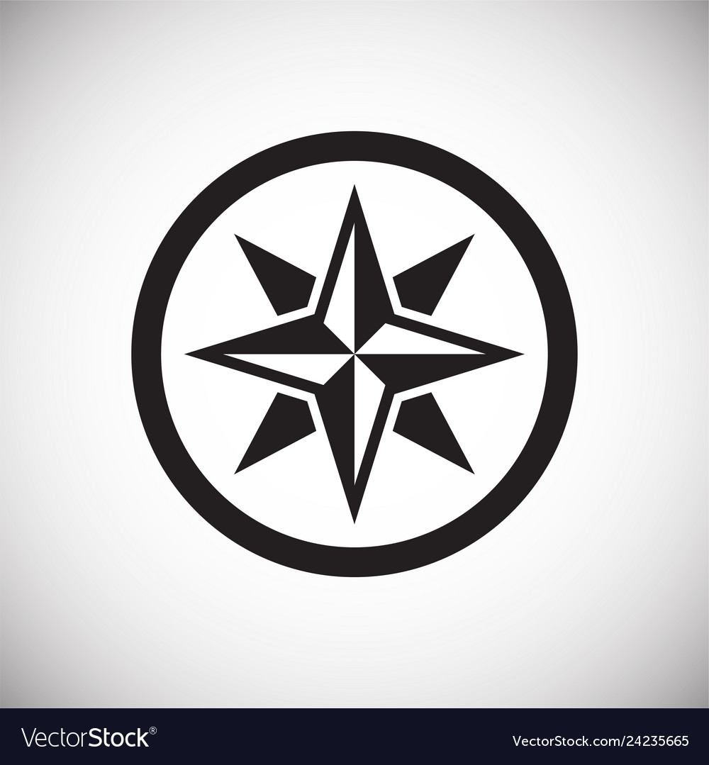 Compass icon on background for graphic and web vector image Compass icon on background for graphic and web