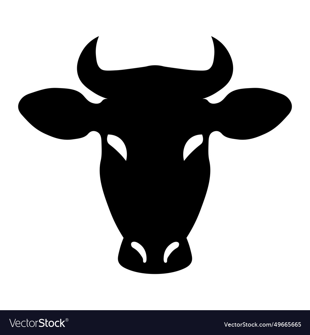 Cow head black icon on white background