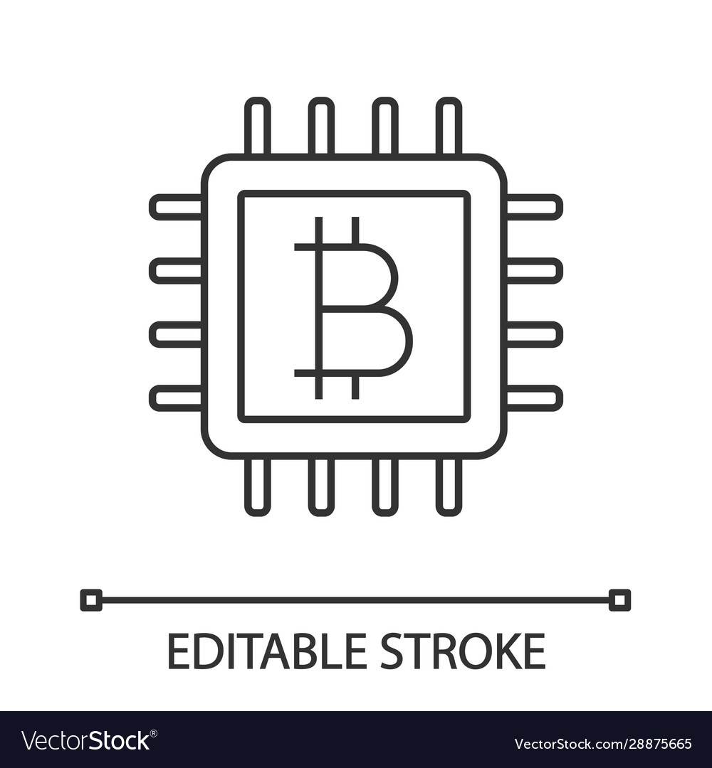 Cpu mining linear icon