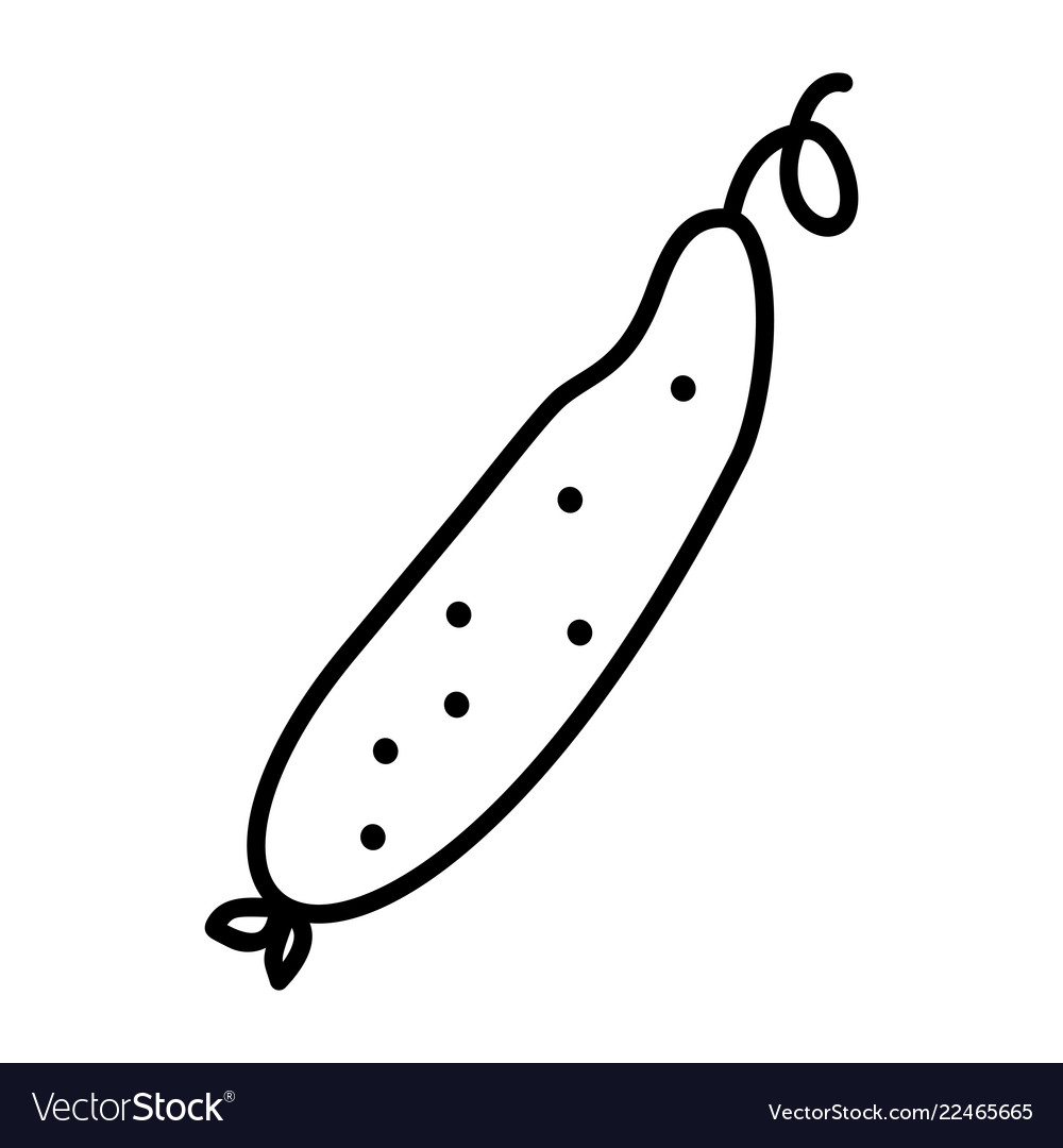 Cucumber web icon in line art style