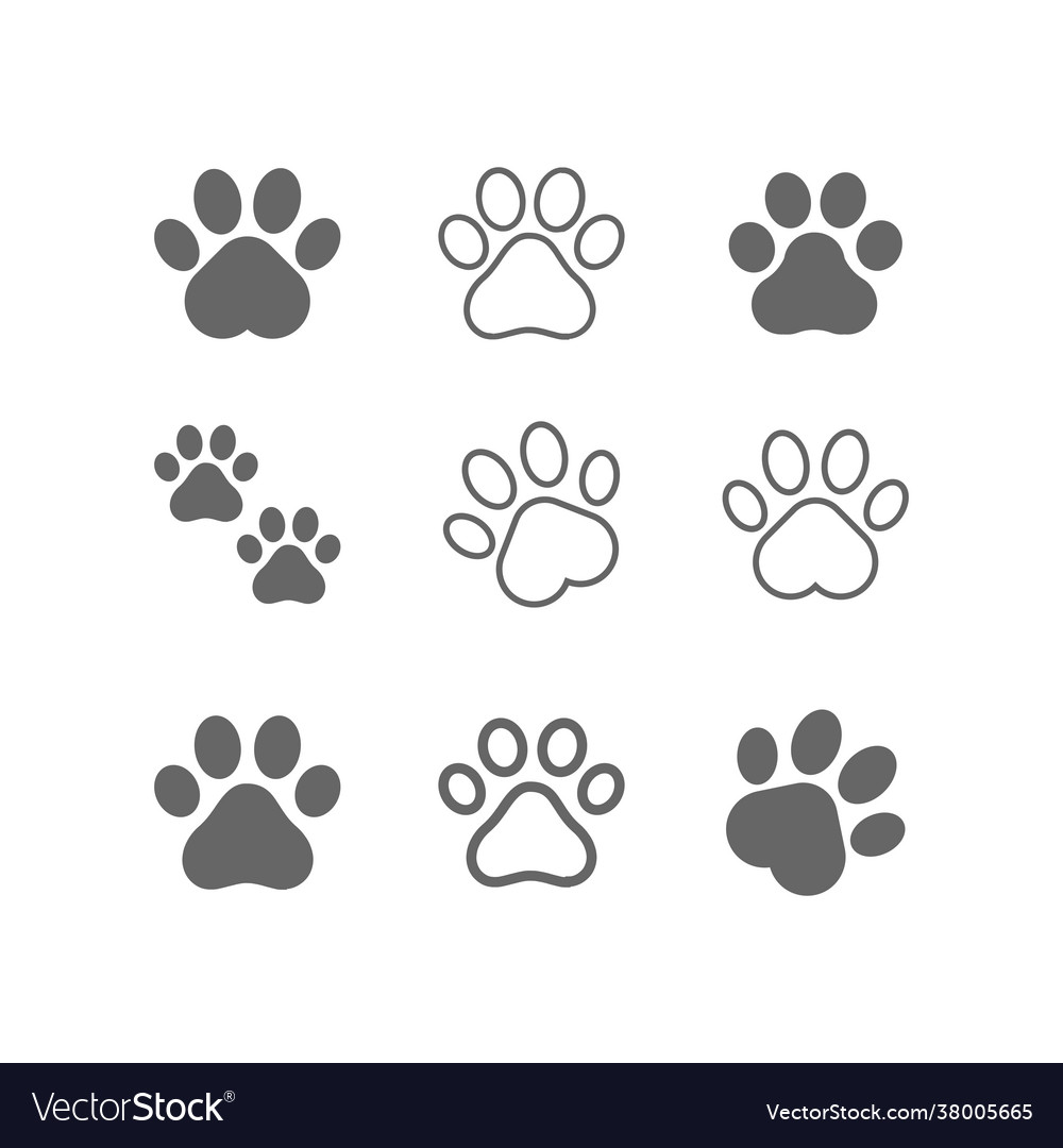 Cute Paw Print Icons - Dog & Cat