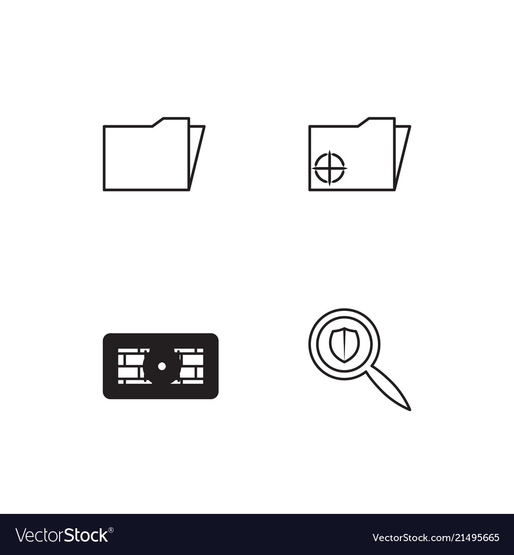 Cyber security linear icons set simple outline