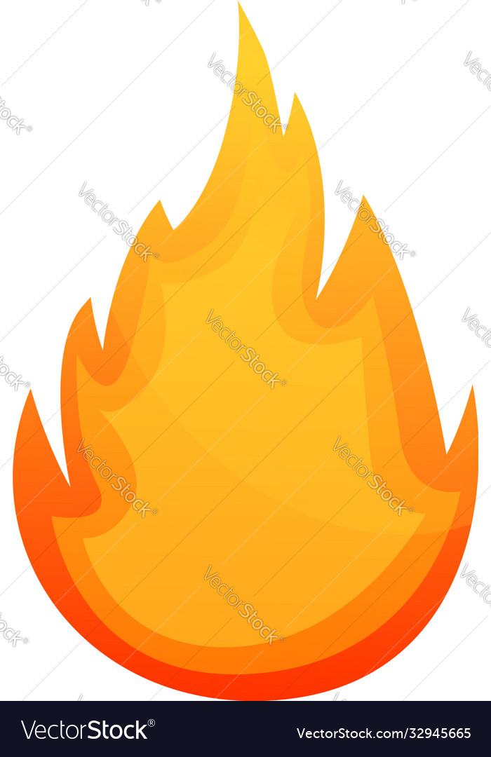 Danger fire flame icon cartoon style Royalty Free Vector