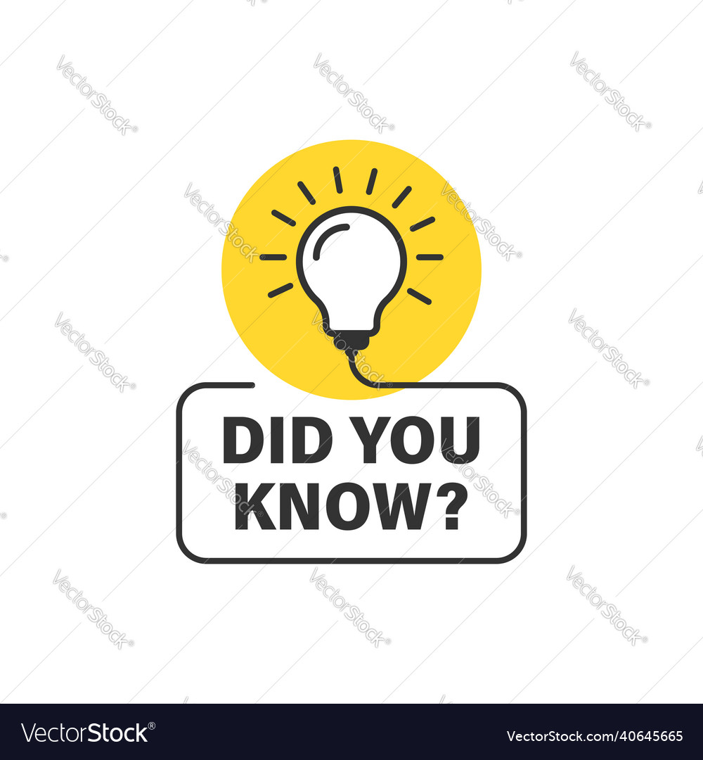 Did you know icon in flat style banner with frame Vector Image