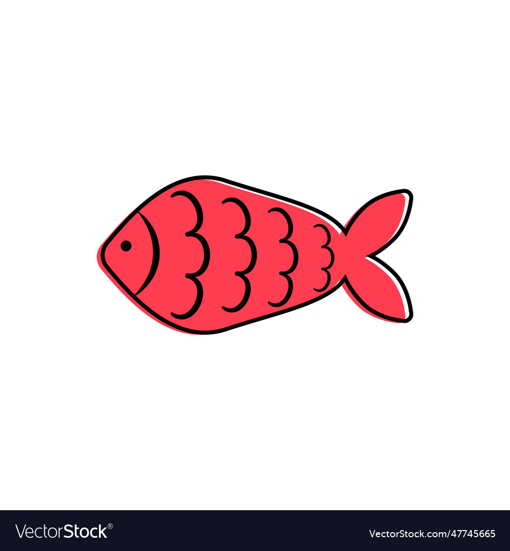 French april fools day poisson davril one color vector image