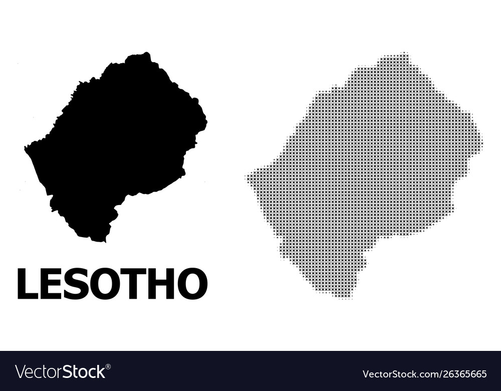 Halftone pattern and solid map lesotho