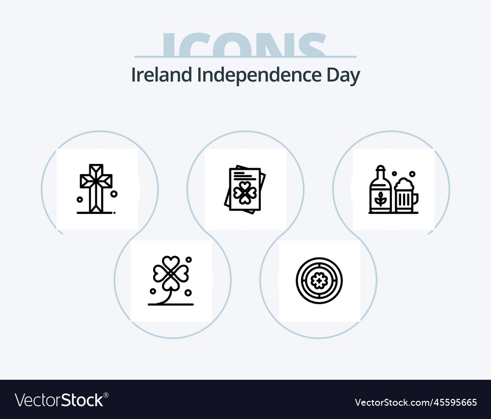 Ireland independence day line icon pack 5