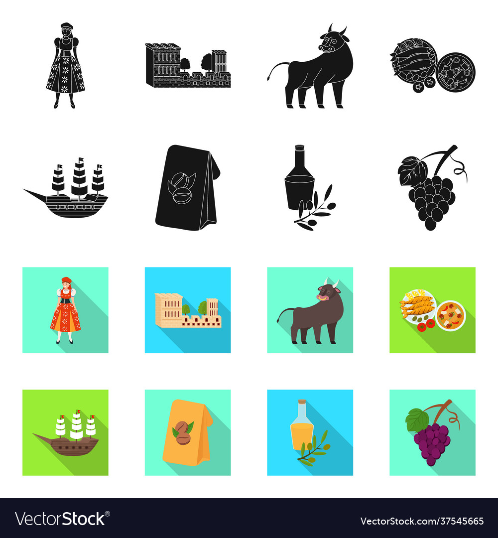Isolated object and historic symbol collection vector image Isolated object and historic symbol collection