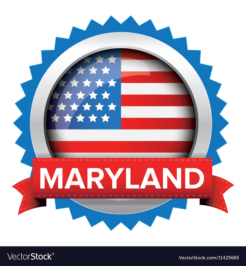 Maryland and usa flag badge Royalty Free Vector Image