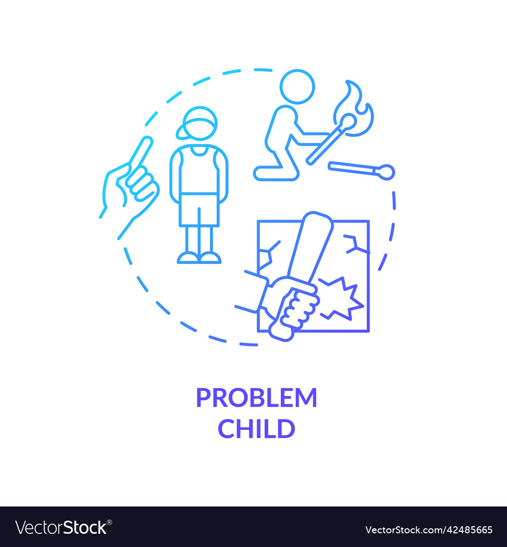 Problem child blue gradient concept icon