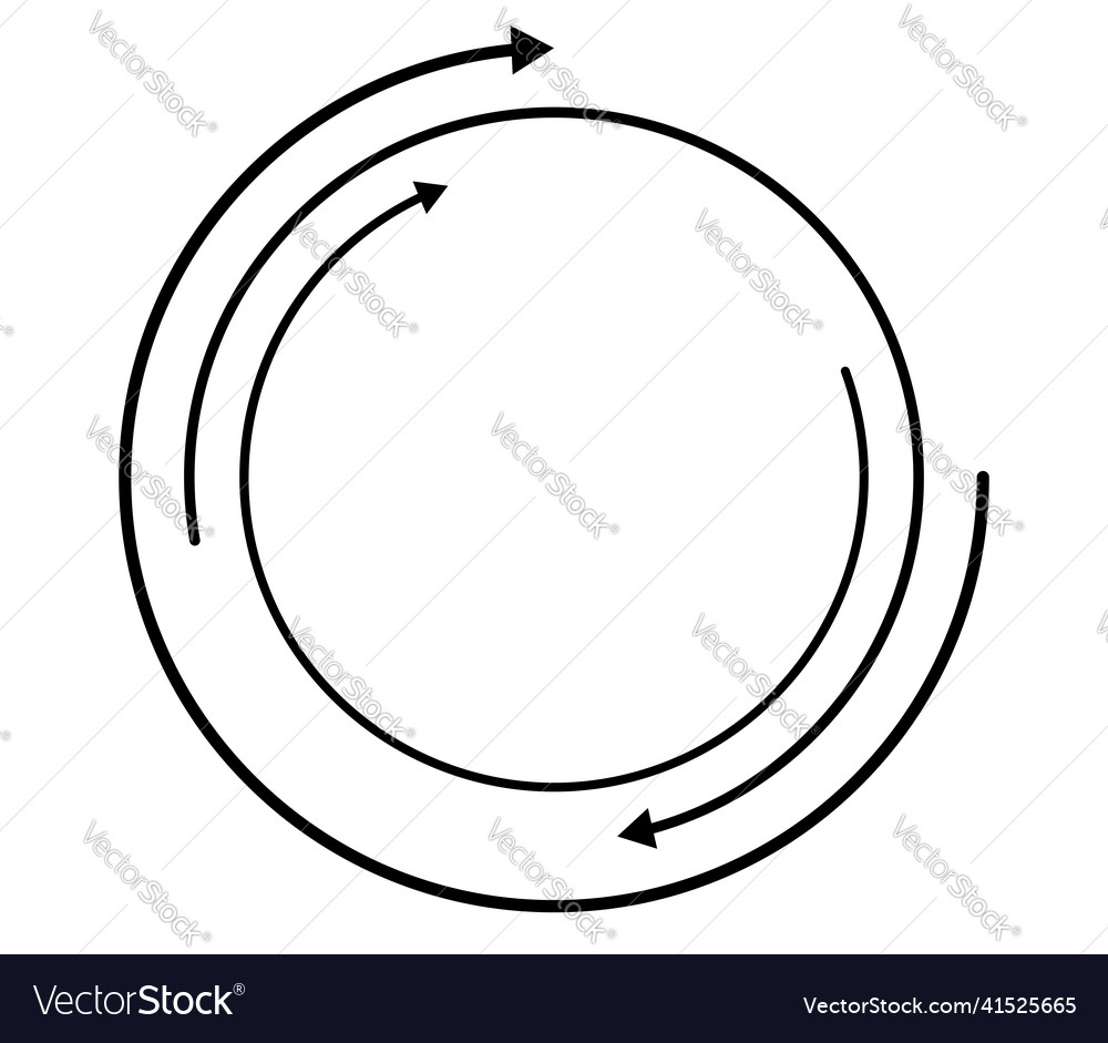 Random circular cycle arrow element spiral vector image Random circular cycle arrow element spiral