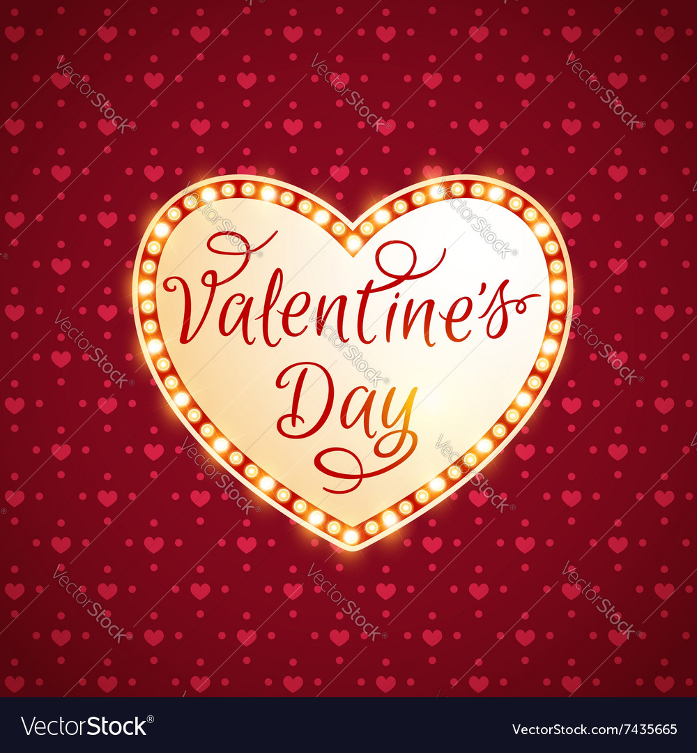 Retro shining heart for valentines day Royalty Free Vector