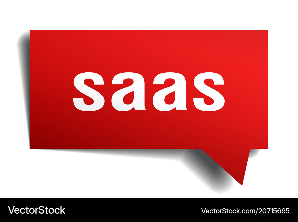 Saas red 3d speech bubble Royalty Free Vector Image