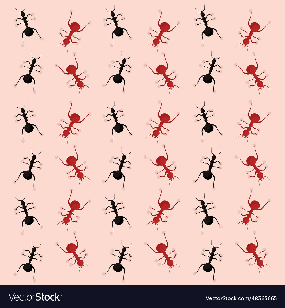 Seamless pattern background with ant insect icons