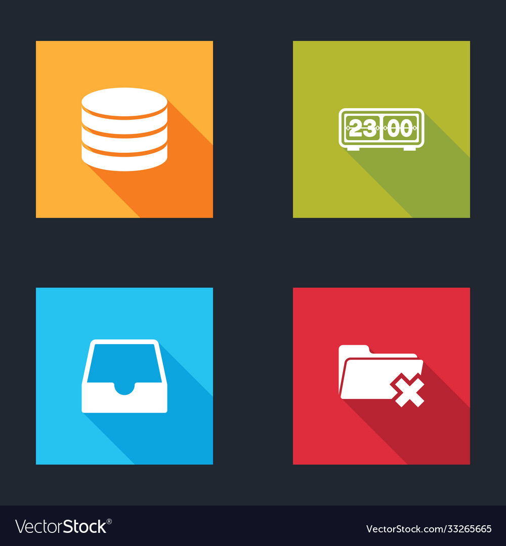 Set database retro flip clock social media inbox vector image Set database retro flip clock social media inbox