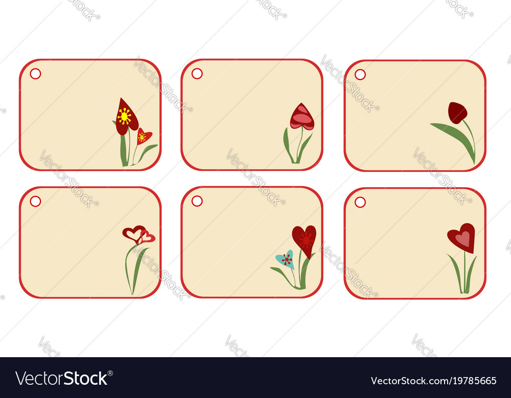 set of empty price tag gift labels for present vector image