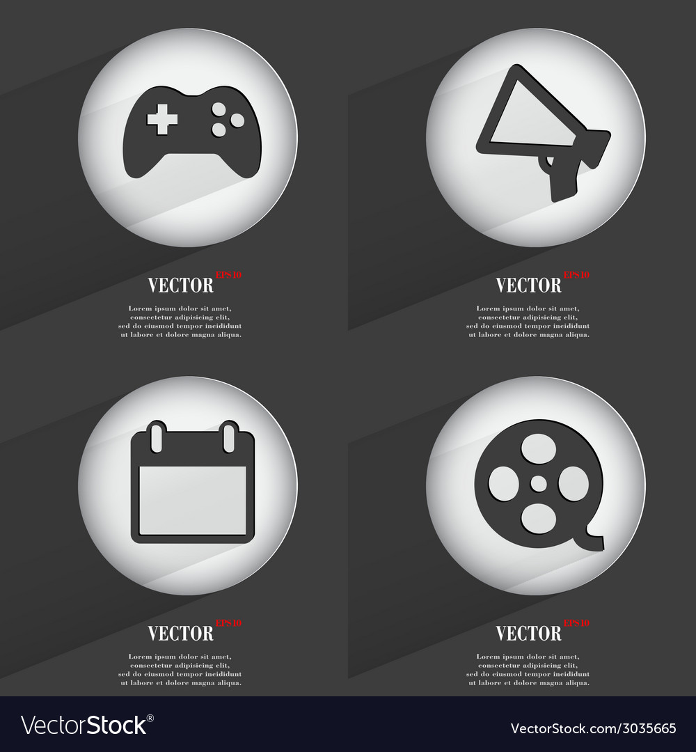 Set von einfarbigen Web-Tasten flaches Design einfach