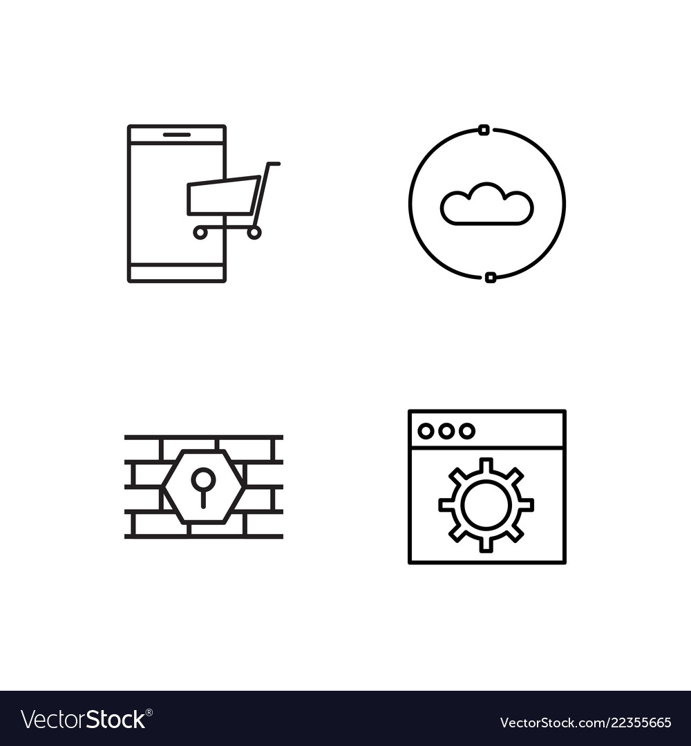 Web simple outlined icons set