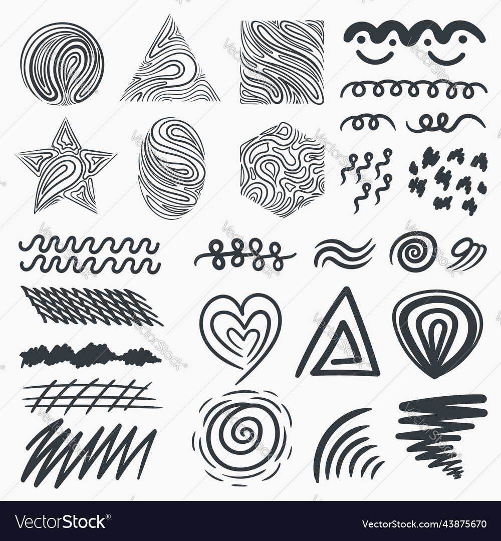 Abstract line art elements set collection