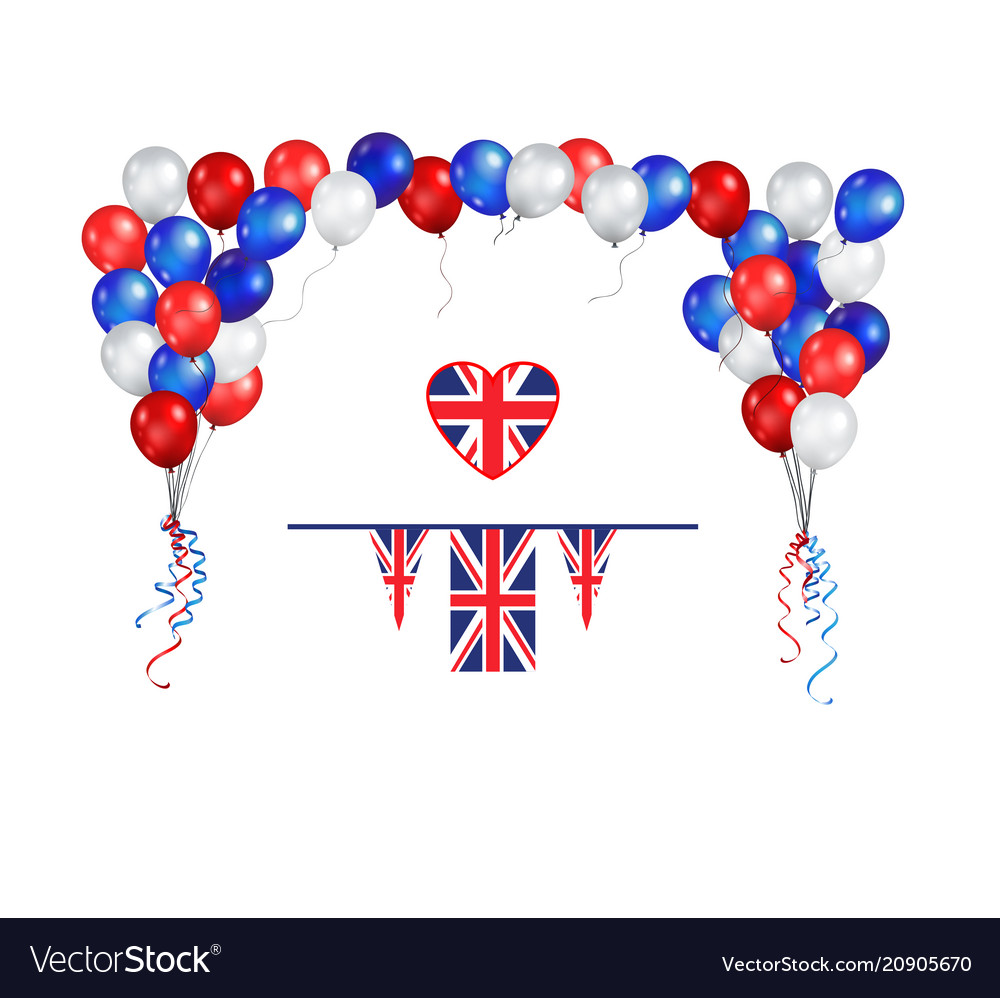 Balloons flag and objects vector image Balloons flag and objects