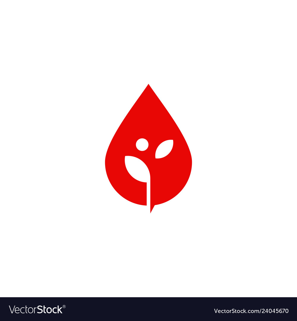 Blood drop leaf sprout logo icon