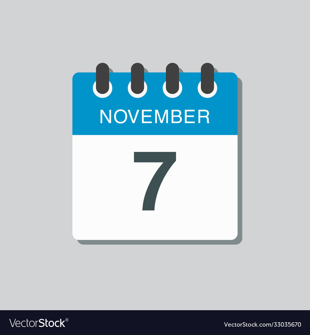 Calendar icon day 7 november template