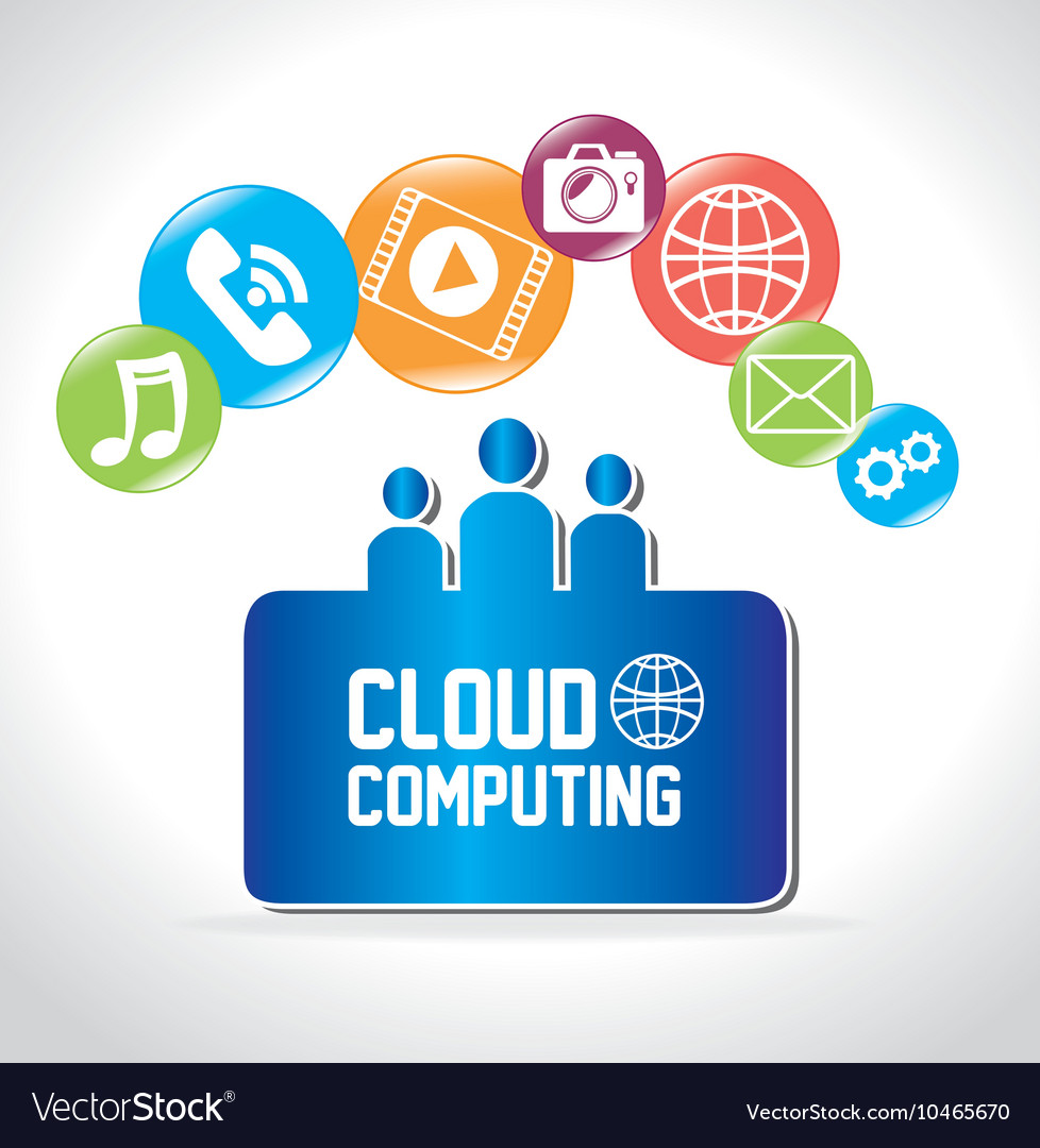 Cloud computing data icon Royalty Free Vector Image