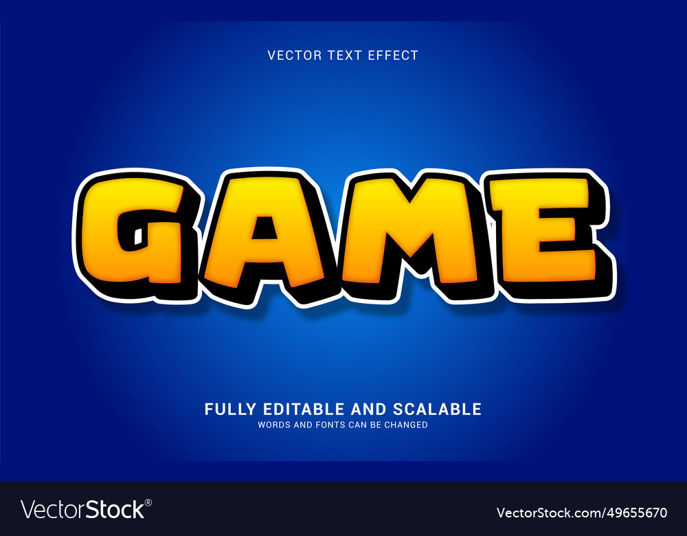 Editable text effect game style