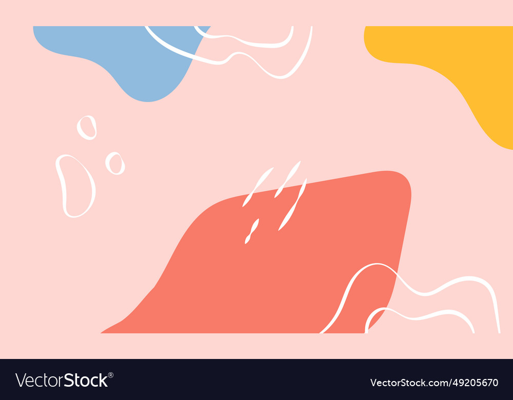 Flat abstract hand drawn shapes line background