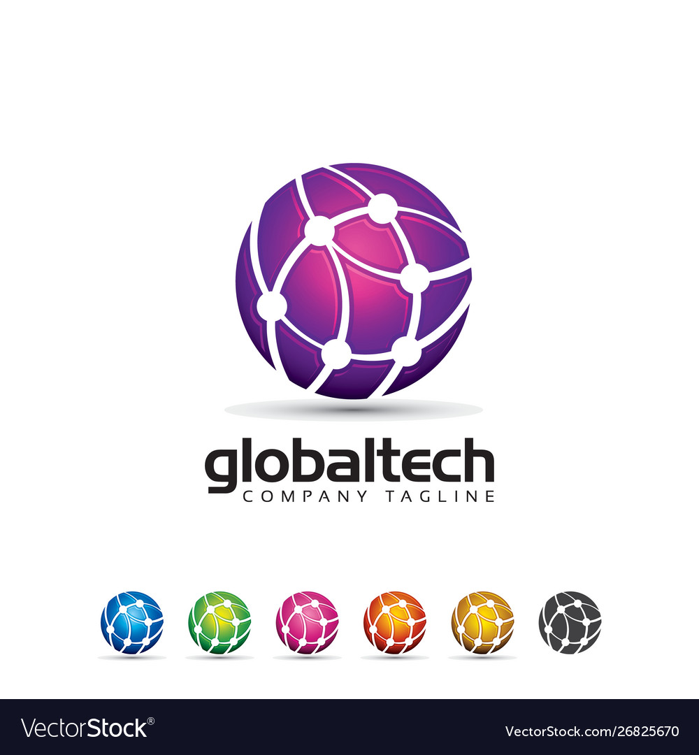 Globaltech logo symbol Royalty Free Vector Image