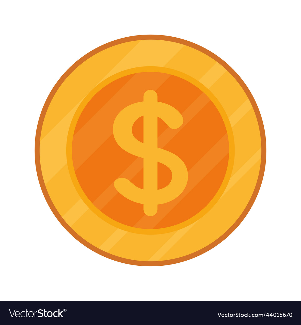 Golden Coin Money Dollar Royalty Free Vector Image