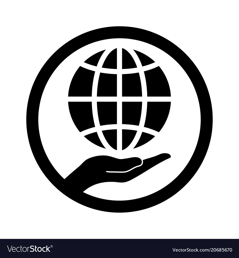 Hand holds globe Royalty Free Vector Image - VectorStock