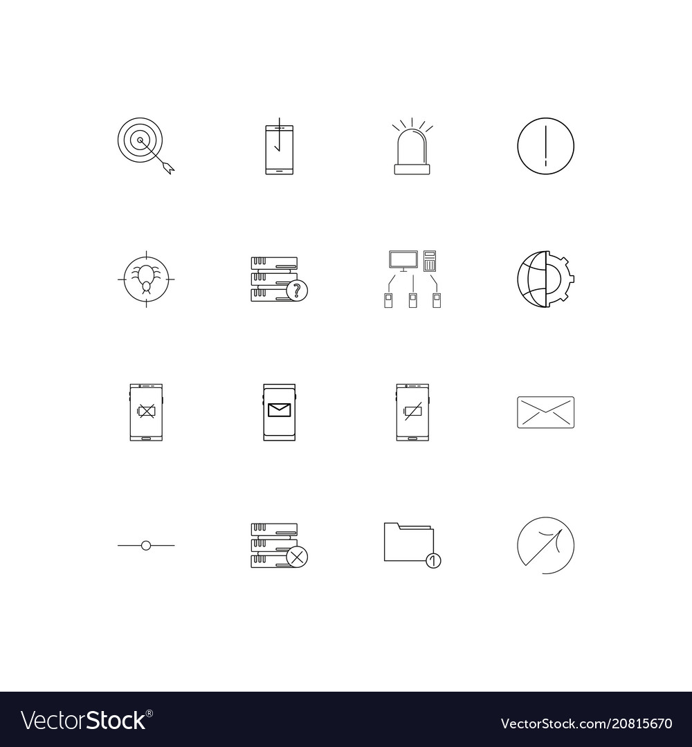 Internet technologies linear thin icons set