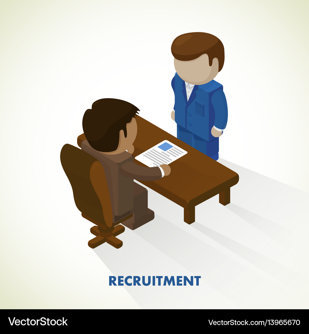 Isometric interview for the Royalty Free Vector Image