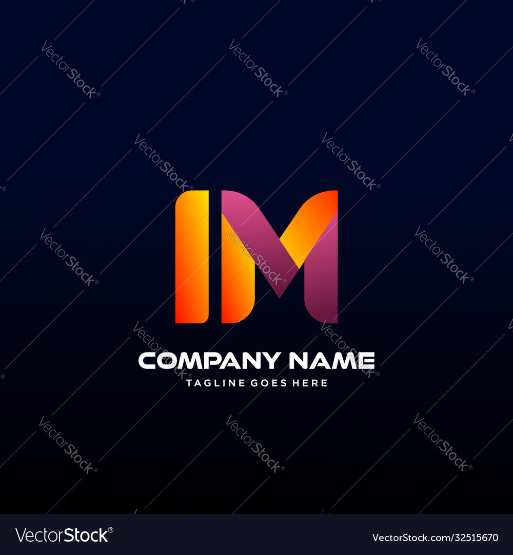 Letter im initial logo with colorful Royalty Free Vector