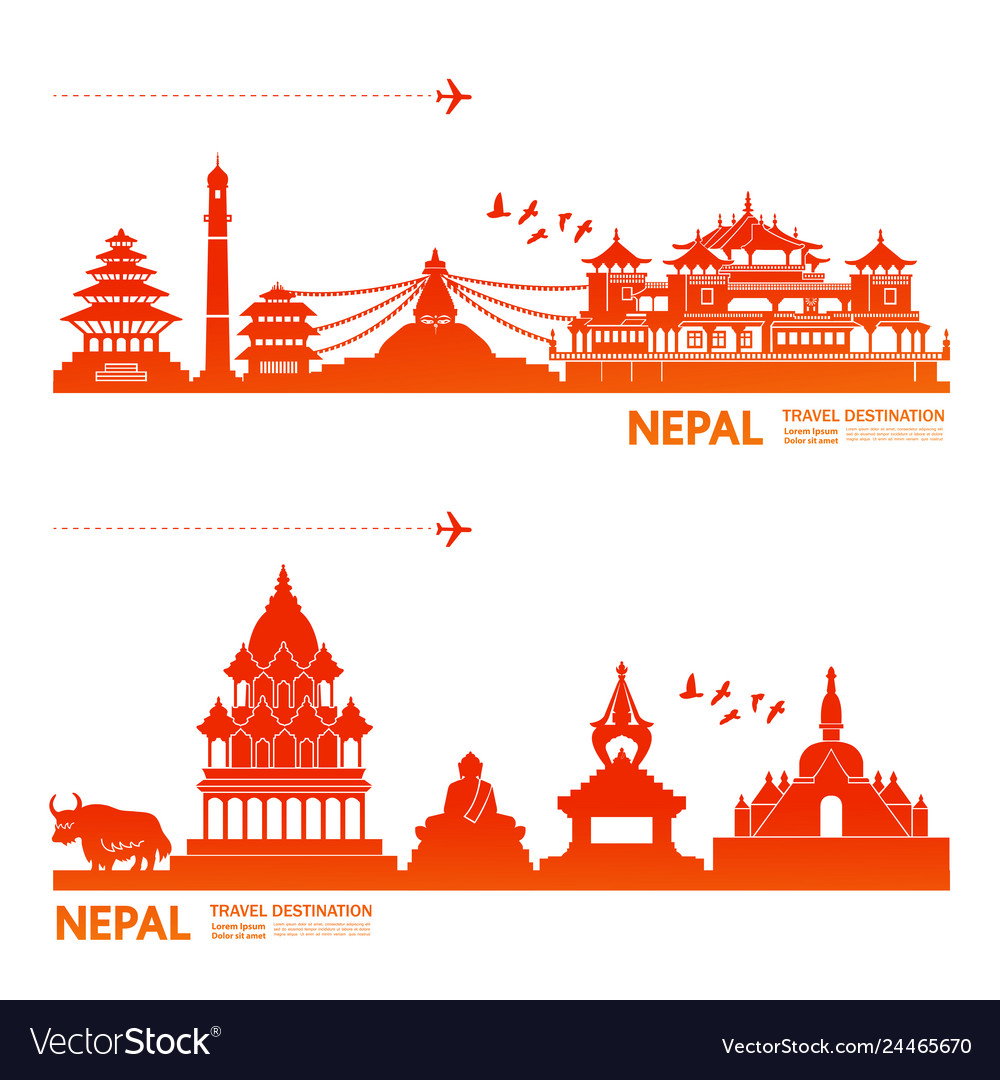 Nepal travel destination Royalty Free Vector Image