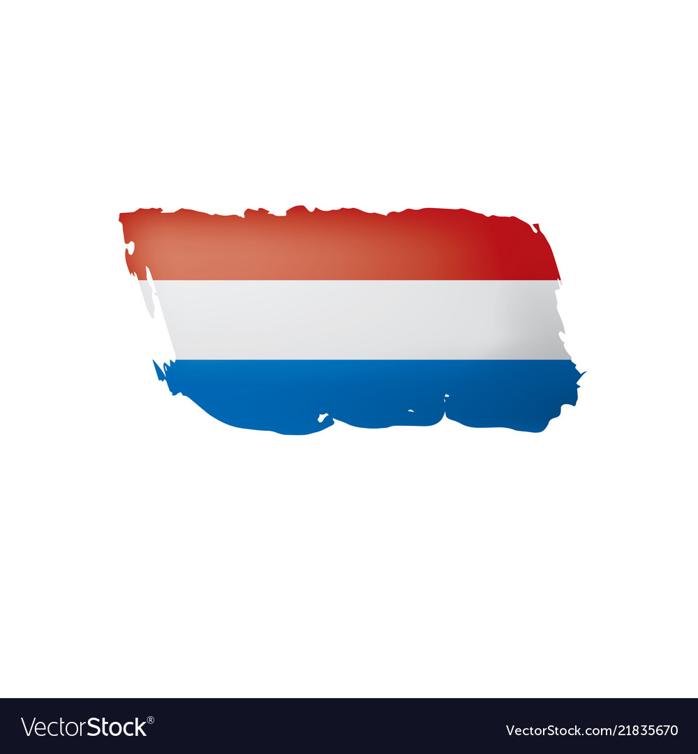 Netherlands flag on a white