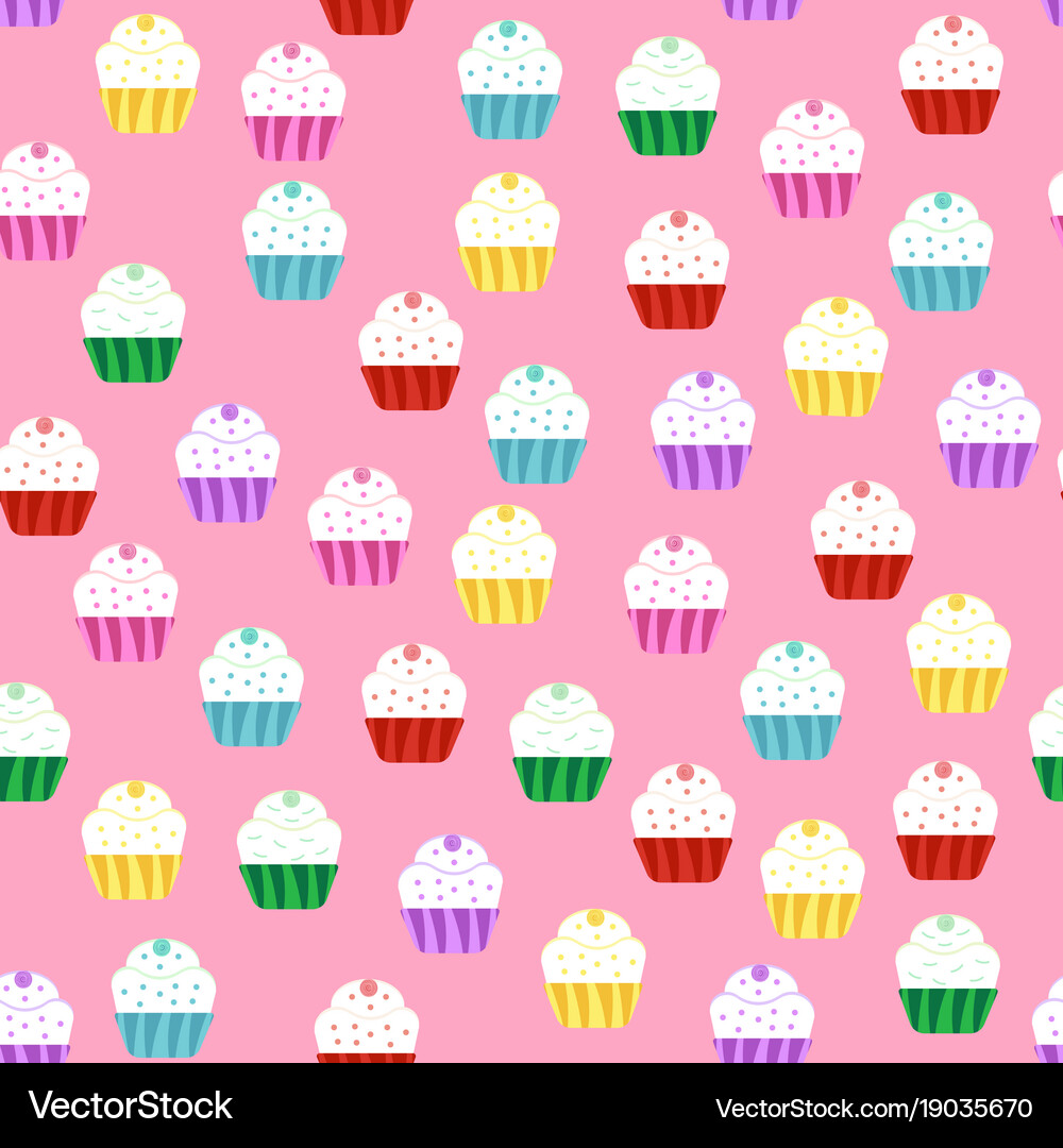 Pattern with cakes Royalty Free Vector Image - VectorStock