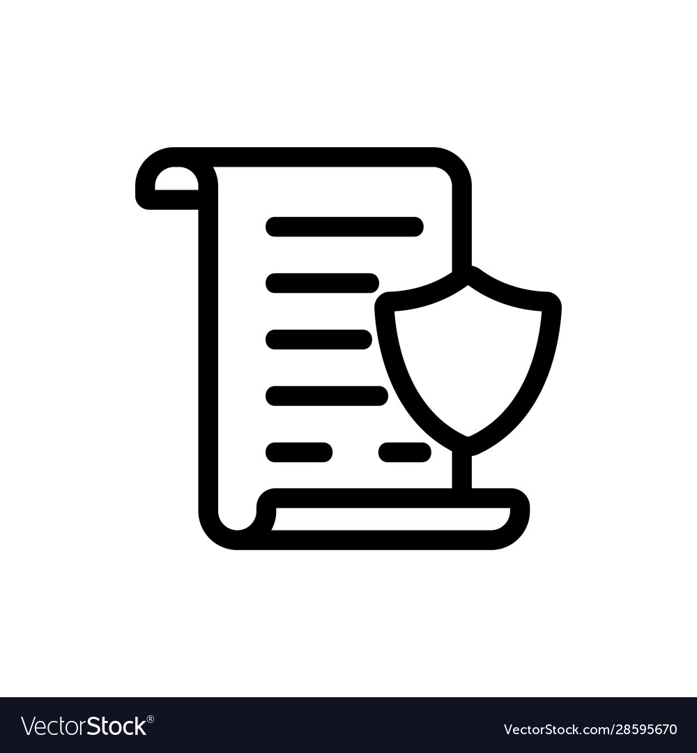 Protect document icon isolated contour