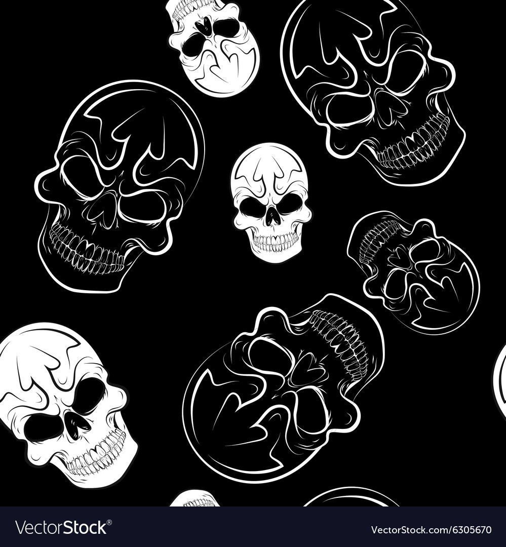 Seamless pattern with skulls