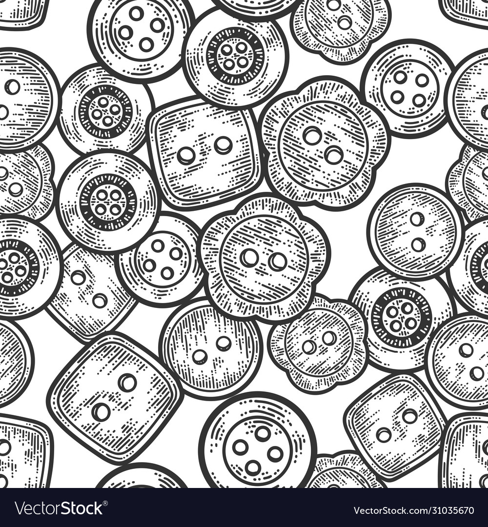 Seamless set five buttons apparel print design vector image Seamless set five buttons apparel print design