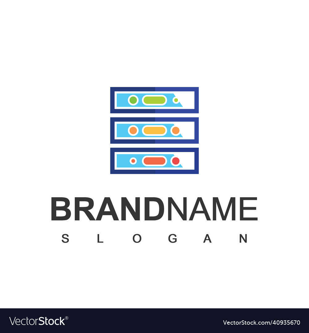 Server logo design template data center