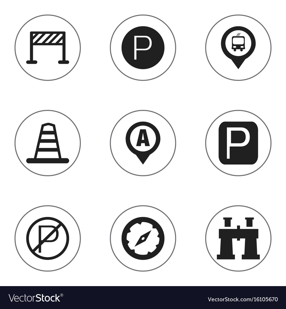 Set of 9 editable location icons includes symbols