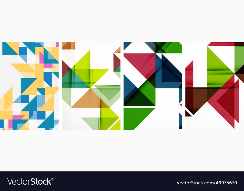 Set of abstract random triangle composition vector image Set of abstract random triangle composition
