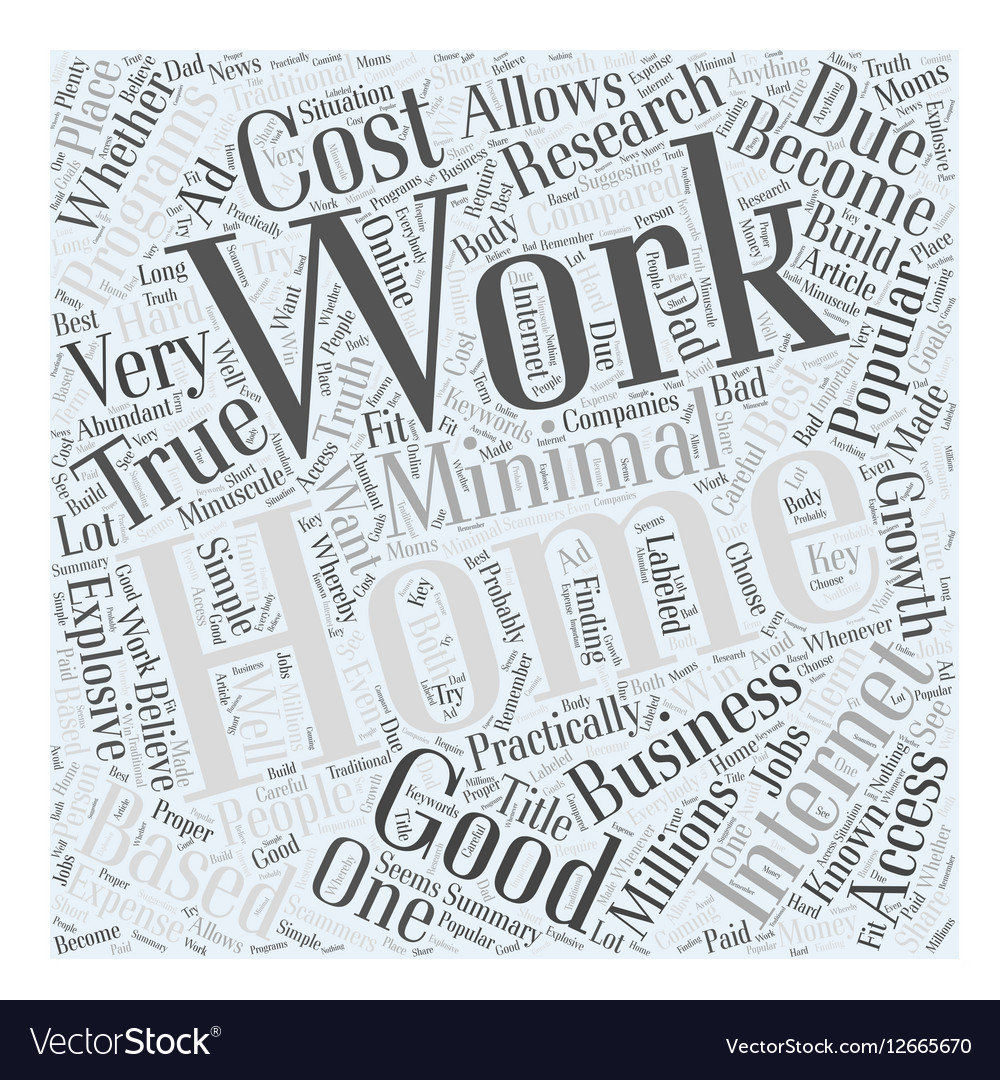 simple at home work word cloud concept royalty free vector