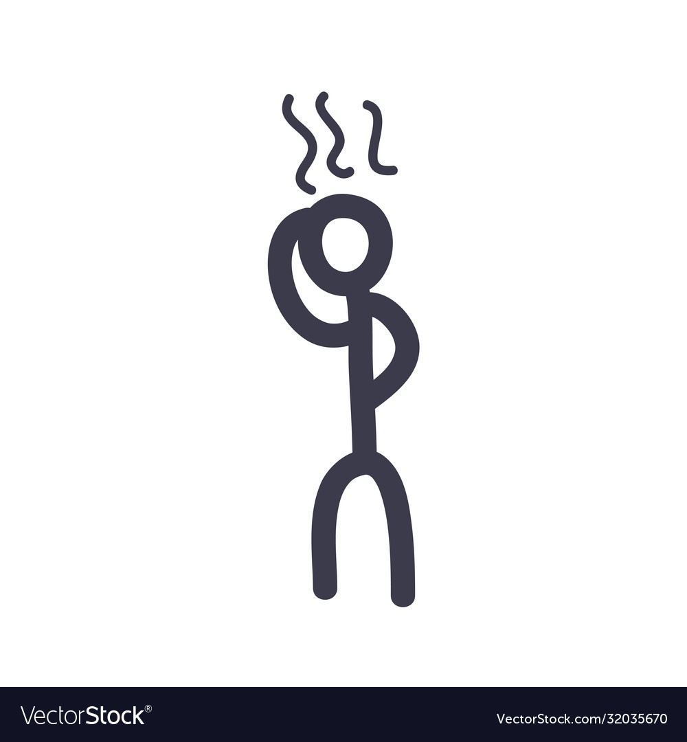 Stickfigure with fever fill style icon