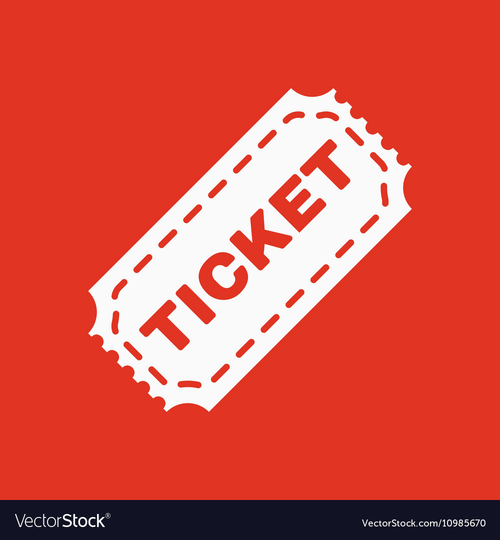 Ticket icon symbol flat Royalty Free Vector Image