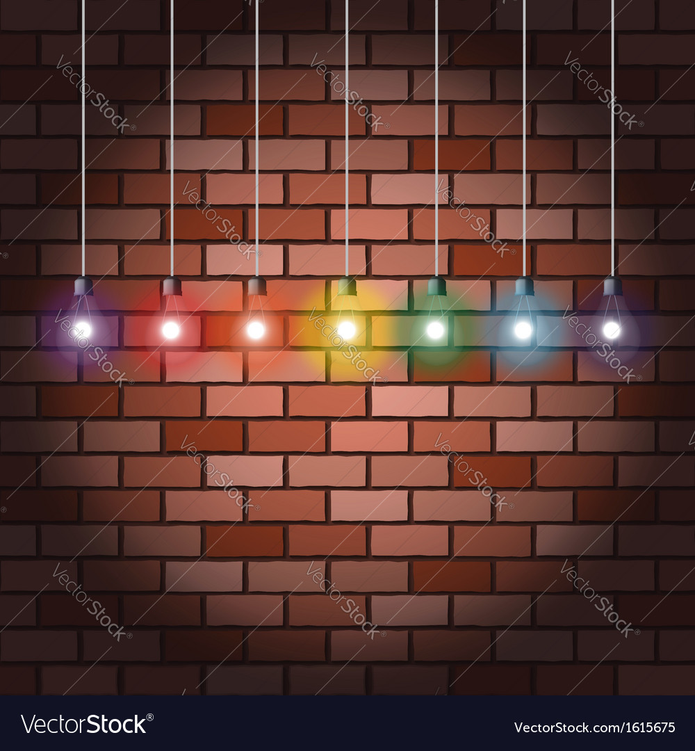 Brick Wall And Light Bulbs Brick Wall And Light Bulbs
