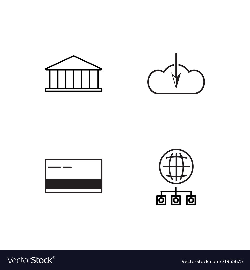 Business simple outlined icons set